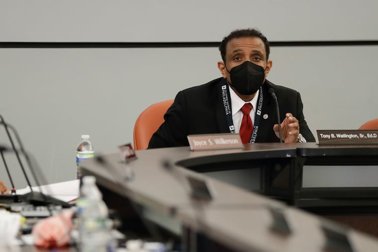 Philadelphia School DIstrict students and staff must wear masks for 10 days after returning from winter break, officials announced Thursday. Superintendent Tony B. Watlington Sr., shown in this file photo, had previously announced the district would be mask-optional in the 2022-23 school year, except when COVID-19 case counts spiked and when necessary to stop the spread of COVID and other infections.