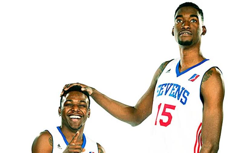 The 87ers' Aquille Carr (left) and Reggie Johnson. (Photo courtesy of Delaware 87ers)