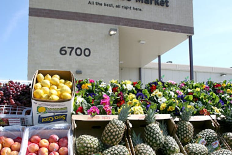 A display of produce at the new Philadelphia Wholesale Produce Market.