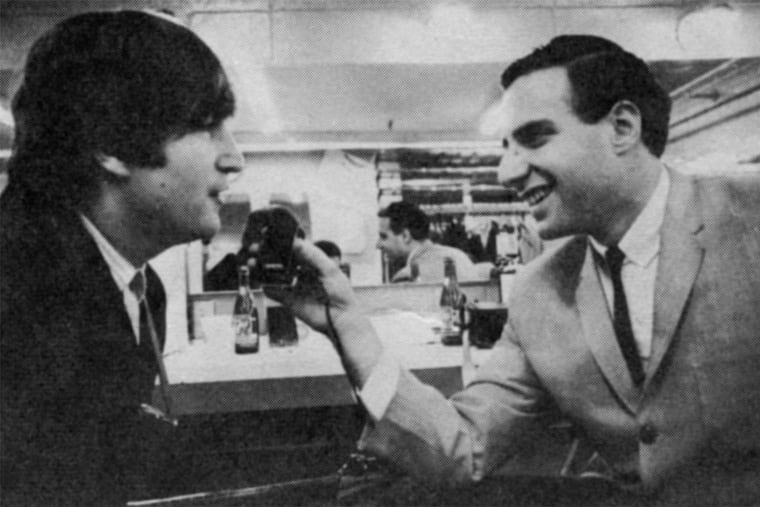 Larry Kane with John Lennon. Kane, a key presence in a new Beatles film, attended every Beatles concert in America in 1964 and 1965.