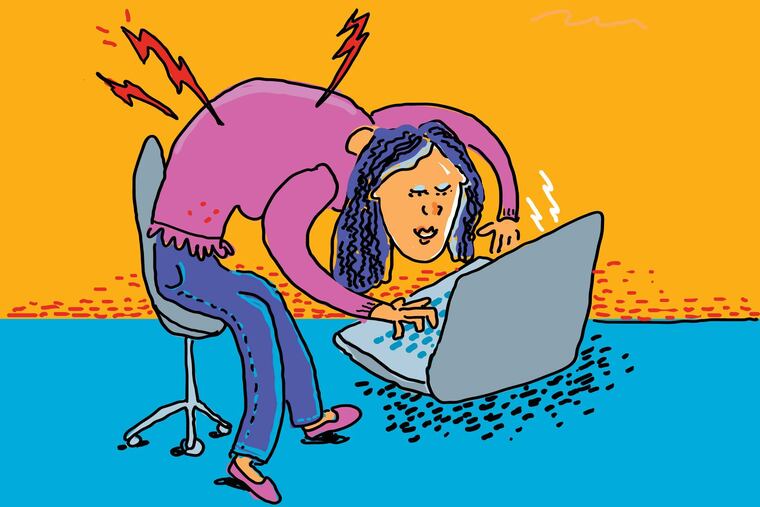 When people are hunched over, they’re putting more pressure on their spine, especially the intervertebral discs, which act as a shock absorber for the vertebrae. This increase in pressure can cause the discs to deteriorate faster.