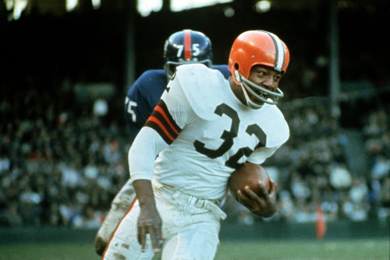 Jim Brown, a Hall of Fame running back for the Cleveland Browns, in action against the New York Giants on Nov. 14, 1965.