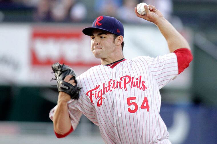 Jesse Biddle pitches in a Reading game on May 9, 2013.