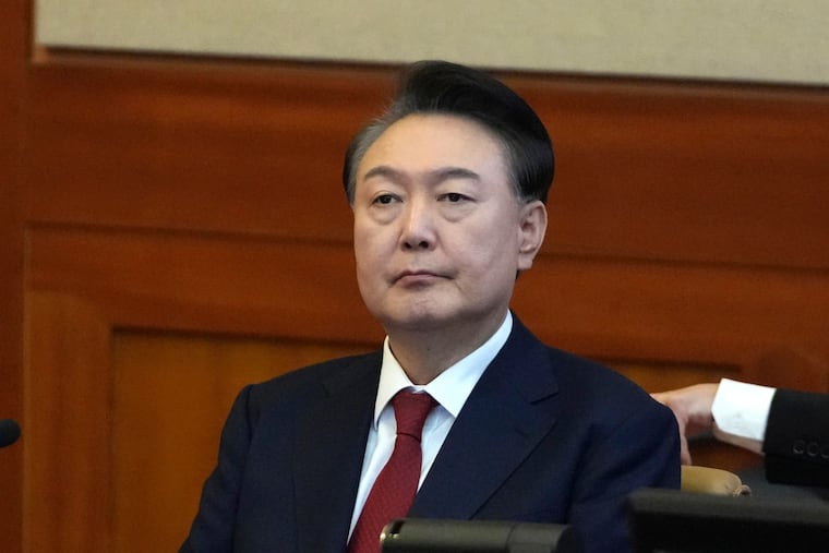 Yoon Suk Yeol, South Korea's ousted president, attends a hearing of his impeachment trial at the Constitutional Court in Seoul, South Korea, on Feb. 11, 2025.