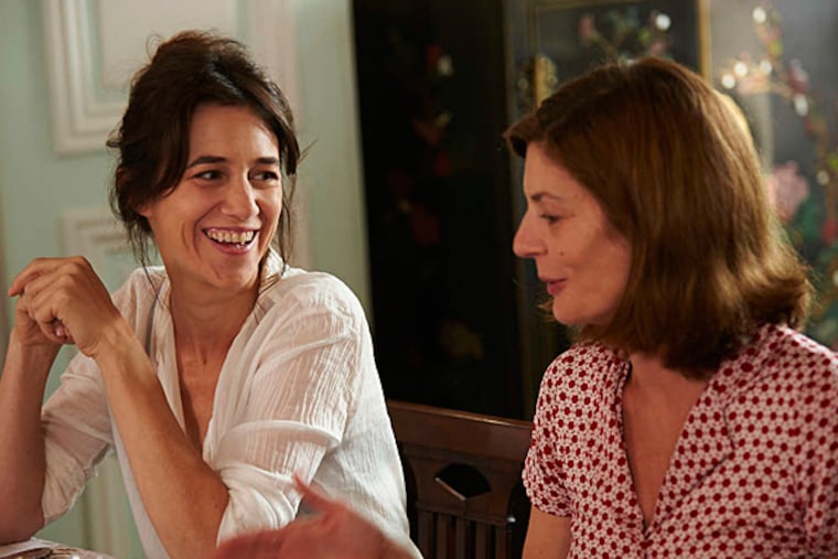 Charlotte Gainsbourg (left) and Chiara Mastroianni in Benoît Jacquot's possibly satirical "Three Hearts." (Cohen Media Group)