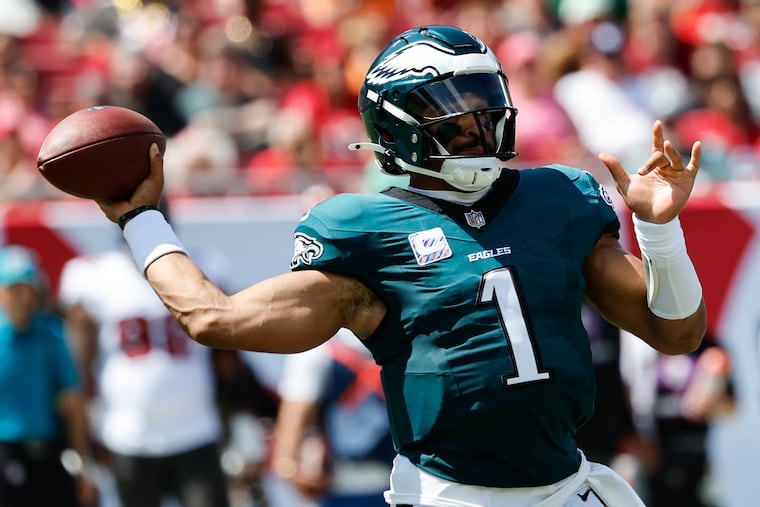 Jalen Hurts and the Eagles face the Browns on Sunday.
