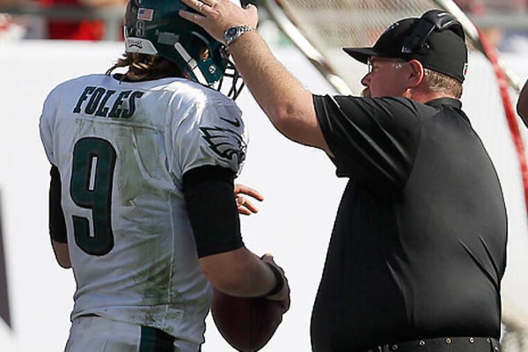 Nick Foles told Andy Reid that he wanted to call the play that led to the game-winning touchdown. (David Maialetti/Staff Photographer)