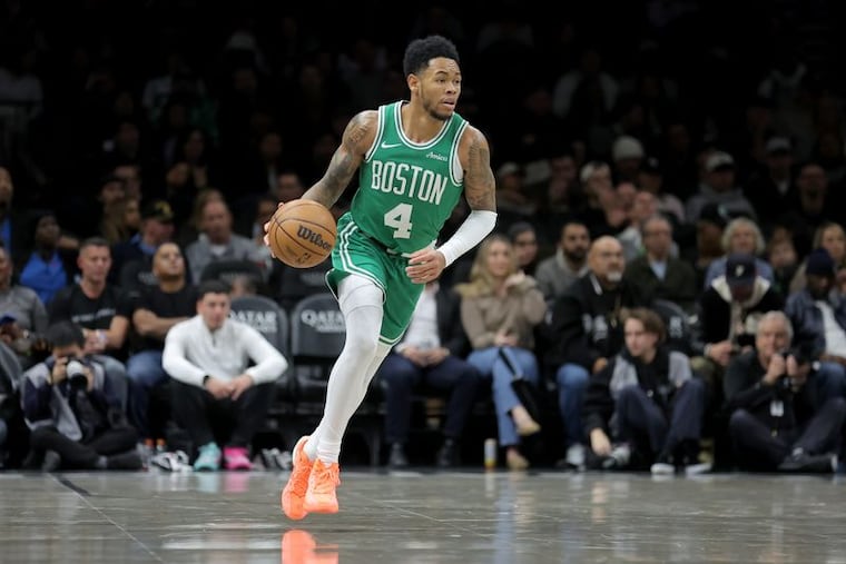Anfernee Simons played with new Sixer Jaylen Brown in Boston for 49 games before being traded to Chicago.