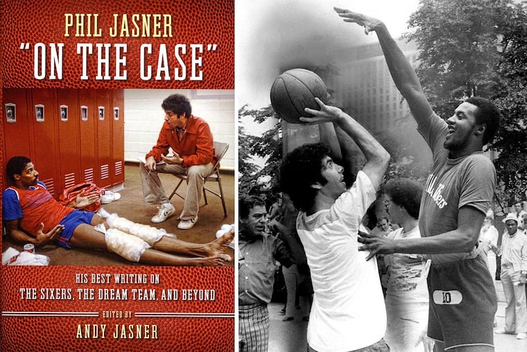 The cover of the book (left), and Phil Jasner shooting against Joe “Jellybean” Bryant at a “76 Days of Fun” event in August 1977.