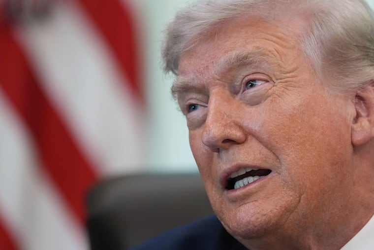 President Donald Trump speaks in the Oval Office of the White House before signing an executive order Tuesday, March 31, 2026, in Washington.