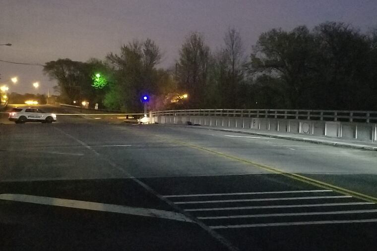 The scene at Baird and Admiral Wilson Boulevards in Camden after police responded about 2:30 a.m. Sunday, April 26, 2020, to a hit-and-run collision in which a man was killed.