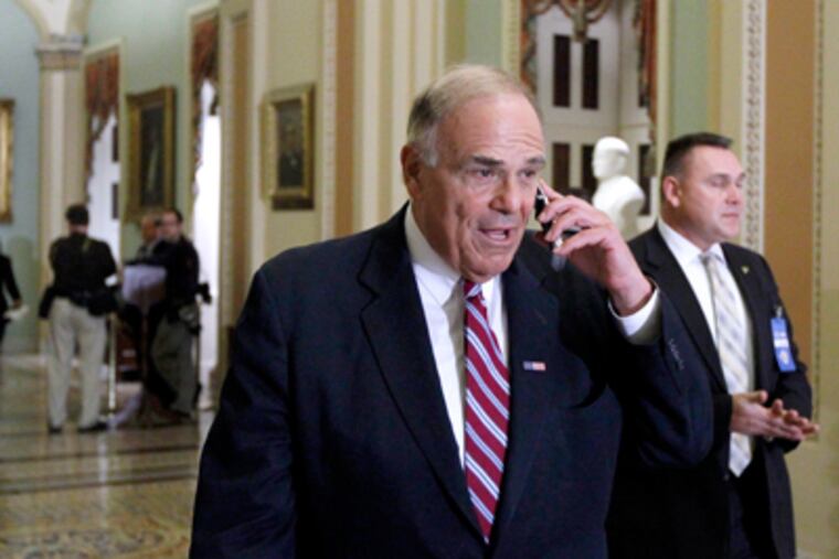 Pennsylvania Gov. Edward Rendell walks on Capitol Hill in Washington on Tuesday. (AP Photo / Alex Brandon)