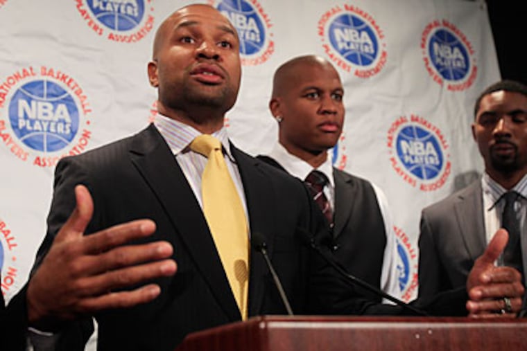 NBA union president Derek Fisher speaks after labor talks on Thursday. (Frank Franklin II/AP)