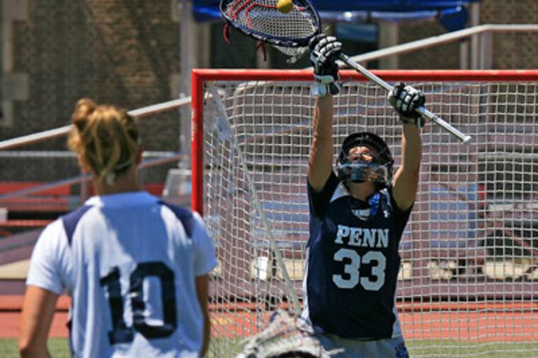 Penn women's lacrosse goalie Emily Szelest is 14-3 with a 7.08 GAA and a .460 save percentage. (Akira Suwa / Staff Photographer)