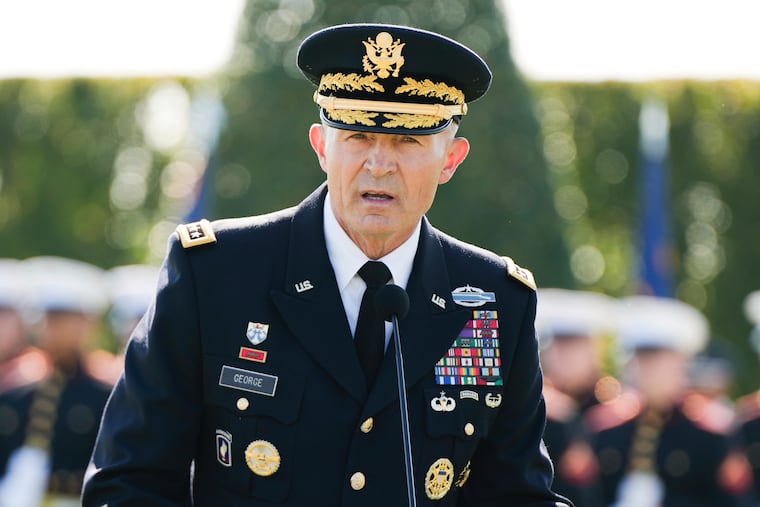 Army Chief of Staff Gen. Randy George speaks during the POW/MIA National Recognition Day ceremony at the Pentagon on Sept. 19, 2025, in Washington