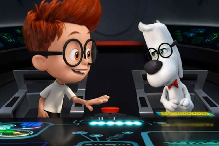 In "Mr. Peabody & Sherman," an adaptation of the 1960s cartoon, Max Charles voices the kid and Ty Burrell the brainy beagle.