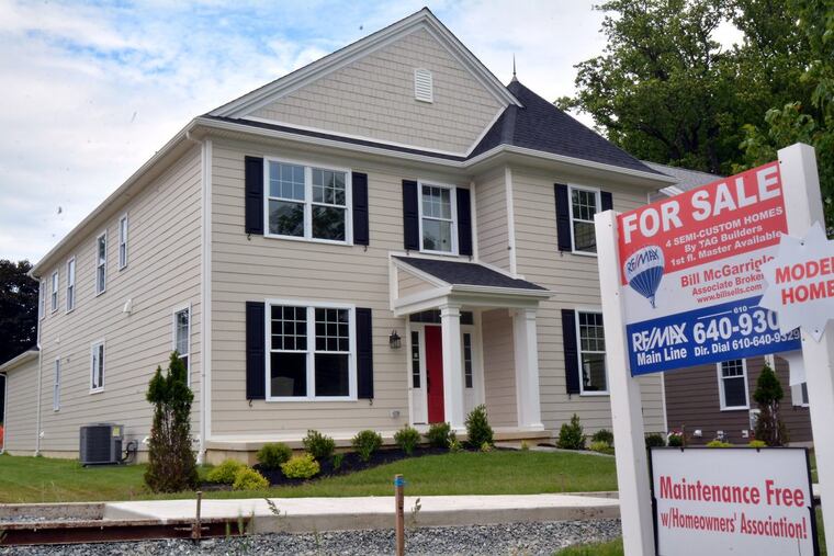 A new home for sale along South Warren Avenue and 2nd Street in Malvern in May. As building costs in cities continues to be an issue, economists predict that suburban sprawl will emerge again in 2018.