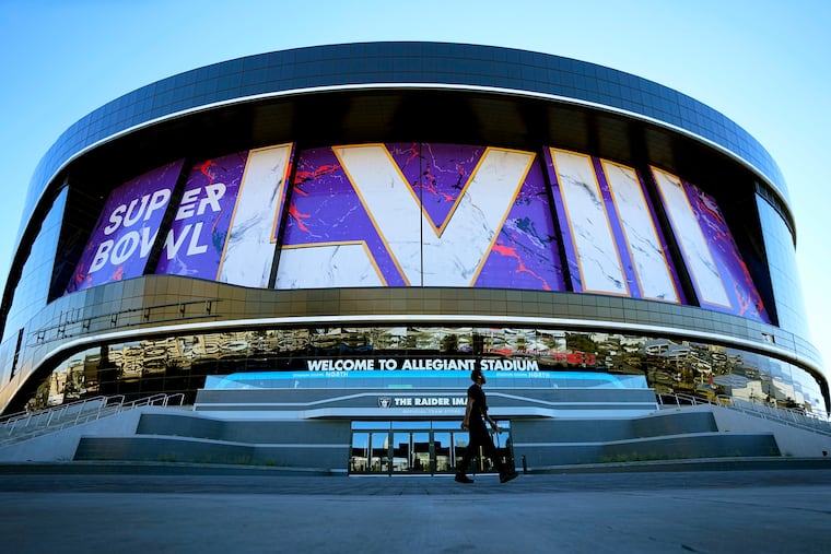 Allegiant Stadium in Las Vegas, where the San Francisco 49ers will take on the Kansas City Chiefs in Super Bowl LVIII tonight.