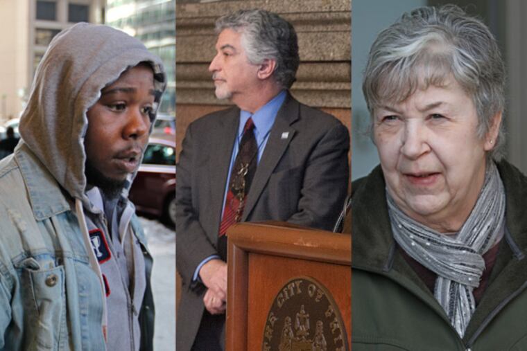 From left: Jason Hines, of Philadelphia; Alan Greenberger, the city's Deputy Mayor for Economic Development; and, Linda Watt, of Hatboro. (Michael Bryant, Ed Hille / Staff Photographers)
