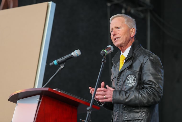 U.S. Rep. Jeff Van Drew speaks during an October rally for New Jersey Republican gubernatorial candidate Jack Ciattarelli at the Seaport Pier in North Wildwood.