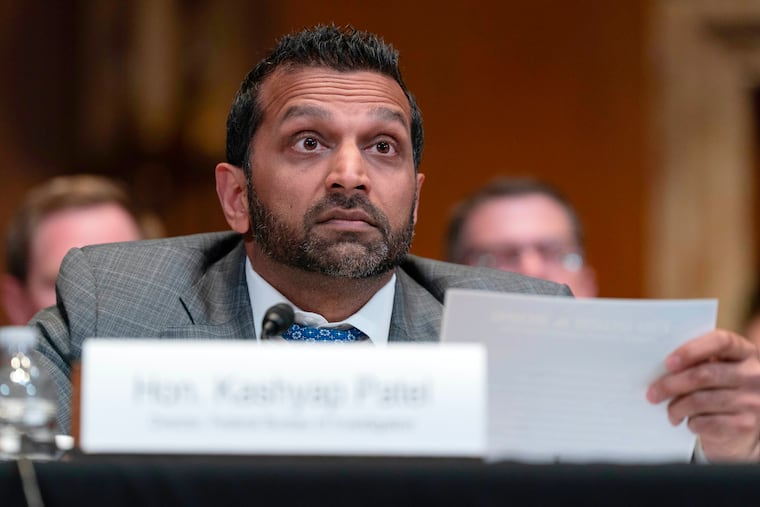 FBI director Kash Patel testifies before a Senate subcommittee on Capitol Hill, Tuesday, May 12, 2026, in Washington, D.C.