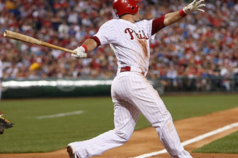 Greg Dobbs hit a two-run homer to spark the Phillies in the sixth inning. (Ron Cortes/Staff Photographer)