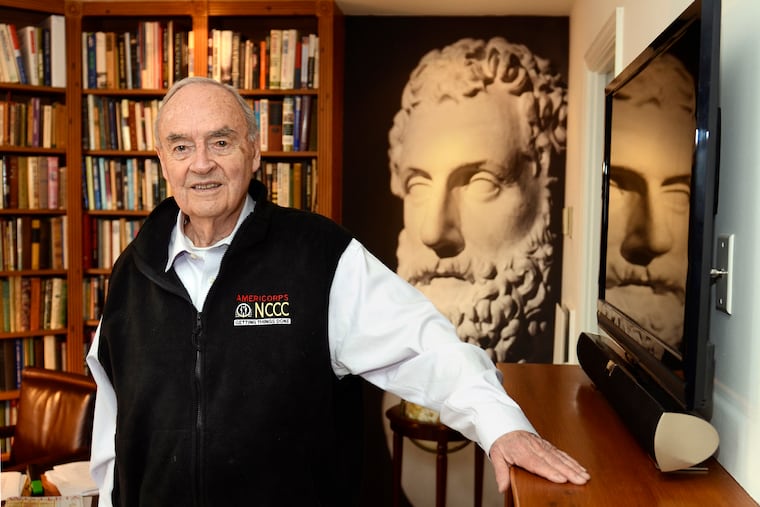Harris Wofford, pictured here in 2013 in his Washington, D.C. condo.