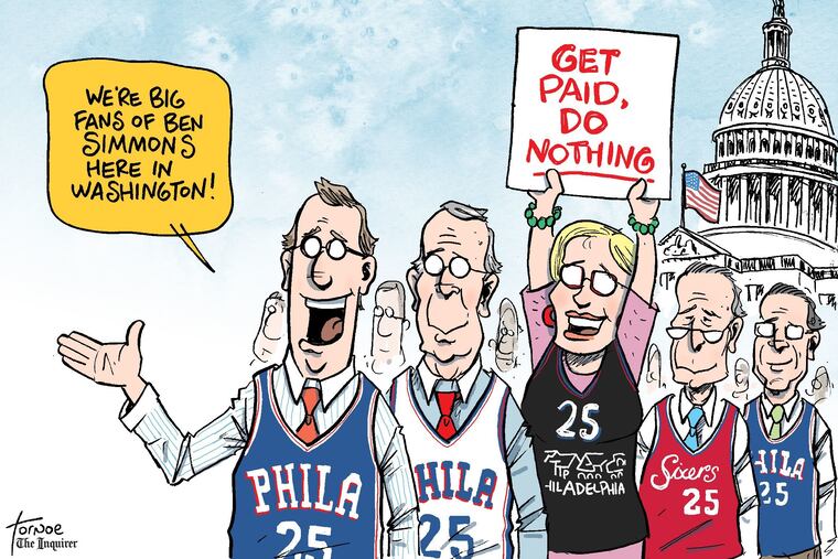 Rob Tornoe's Ben Simmons cartoon for Friday, Oct. 22, 2021.