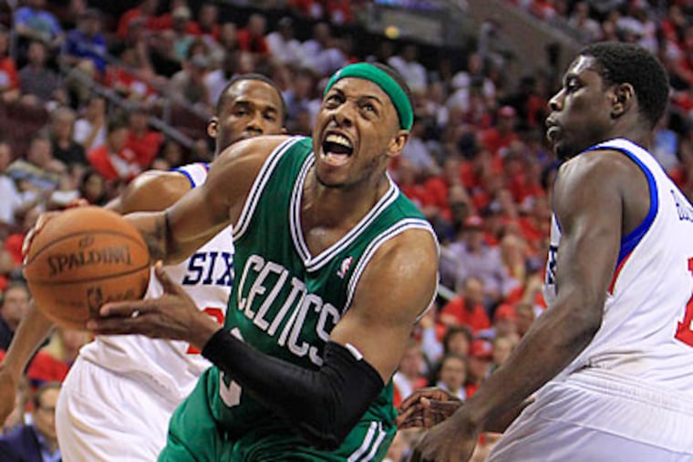 Paul Pierce recorded 24 points, 12 rebounds and four assists for the Celtics in Game 3. (Ron Cortes/Staff Photographer)
