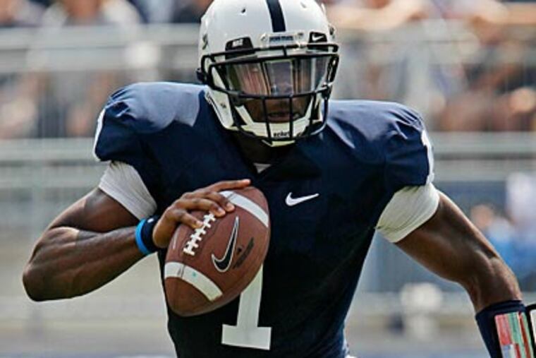 Robert Bolden and Matt McGloin have been splitting time at quarterback for Penn State. (Gene J. Puskar/AP)