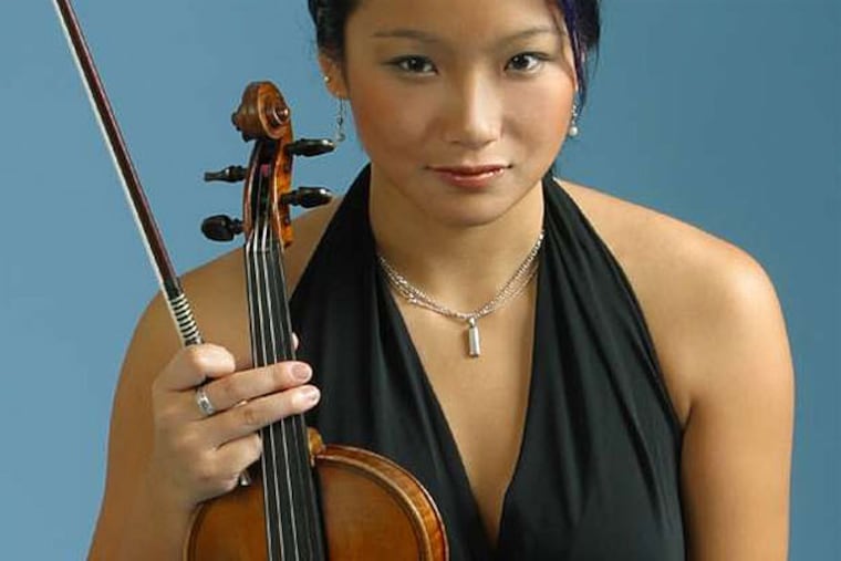 Saeka Matsuyama soloed in the "Violin Concerto" Monday at the Perelman Theater.