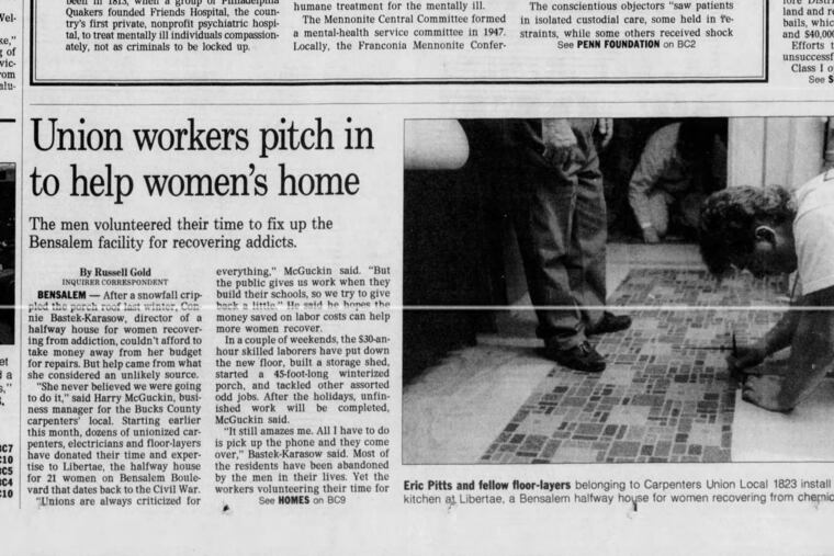 Union carpenters helped a halfway house for women with needed repairs