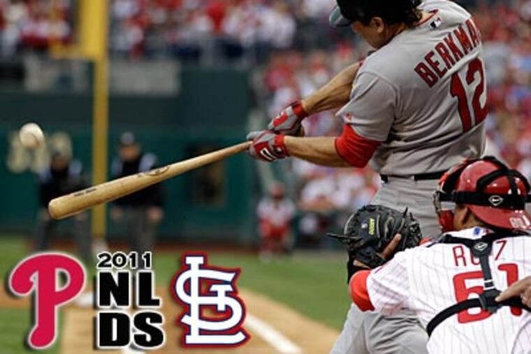 Lance Berkman hit a three-run home run in the first inning off Roy Halladay. (Matt Slocum/AP)