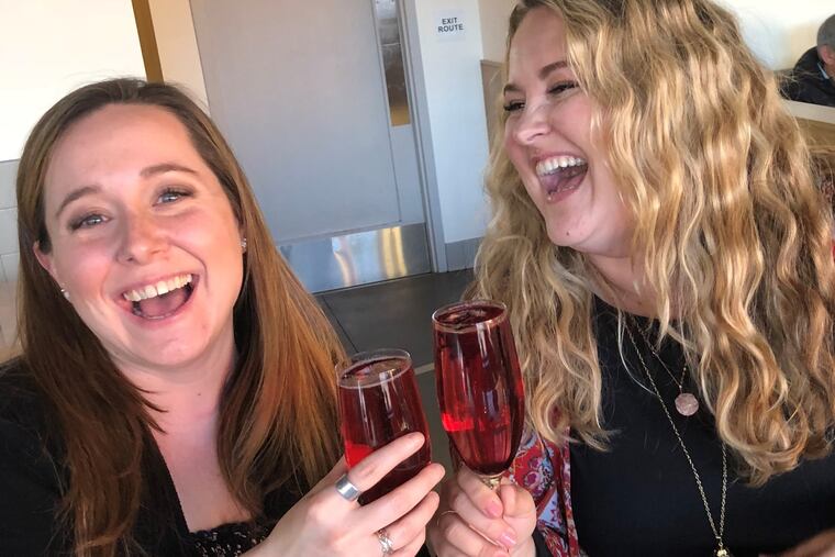 Pennsylvania State University graduates Katina Sawyer, left, and Patricia Grabarek, right, are the voices behind the science-based Workr Beeing podcast.