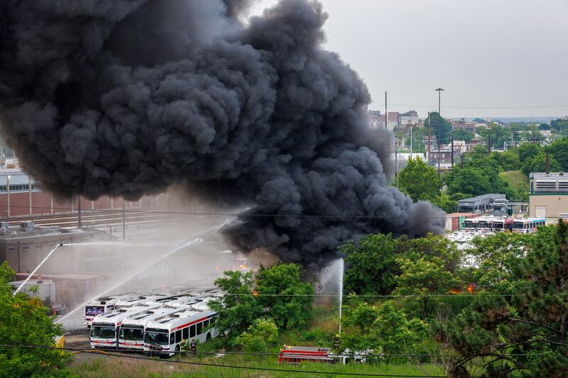 Multiple SEPTA buses on fire in Philadelphia