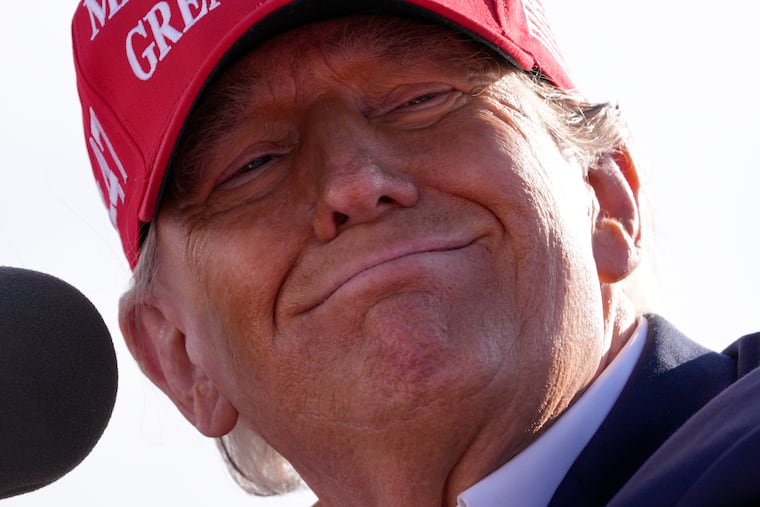 Former President Donald Trump speaks at a campaign rally on March 16, in Vandalia, Ohio.