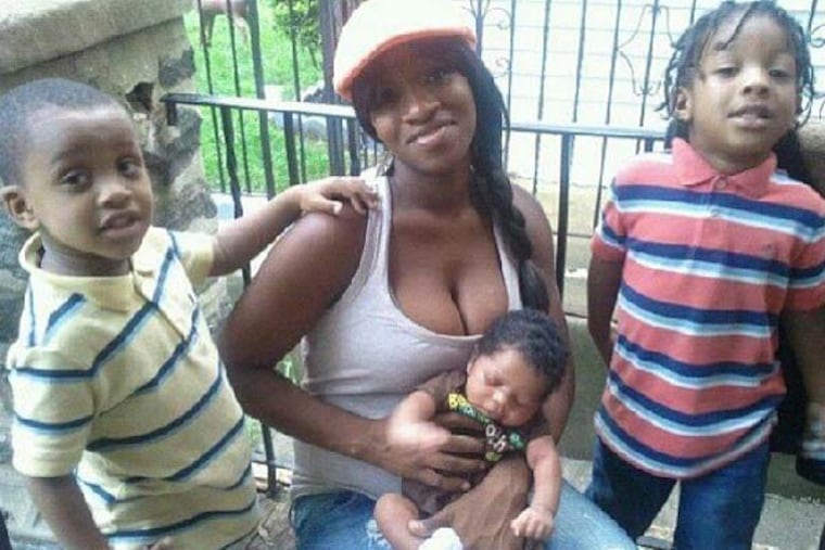 In a photo taken a year and a half ago, Samara Banks, 27, sits with her children (left to right): Saa'deem, now 4; Saa'sean (in her lap), now 23 months; and Saa'yon, now 5. (Family photo)