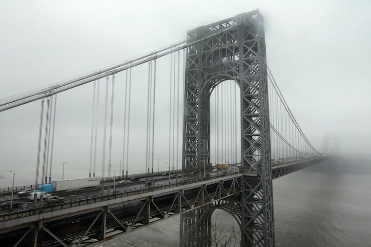 Traffic crosses the George Washington Bridge, in Fort Lee, N.J., in 2014.