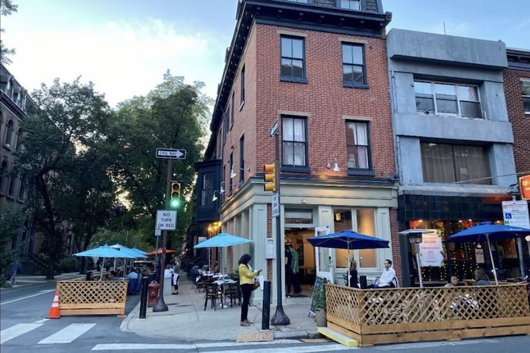 Audrey Claire BYOB, at 20th and Spruce Streets, in October 2020. When it opened in June 1996, it was among the early wave of Philadelphia BYOBs.