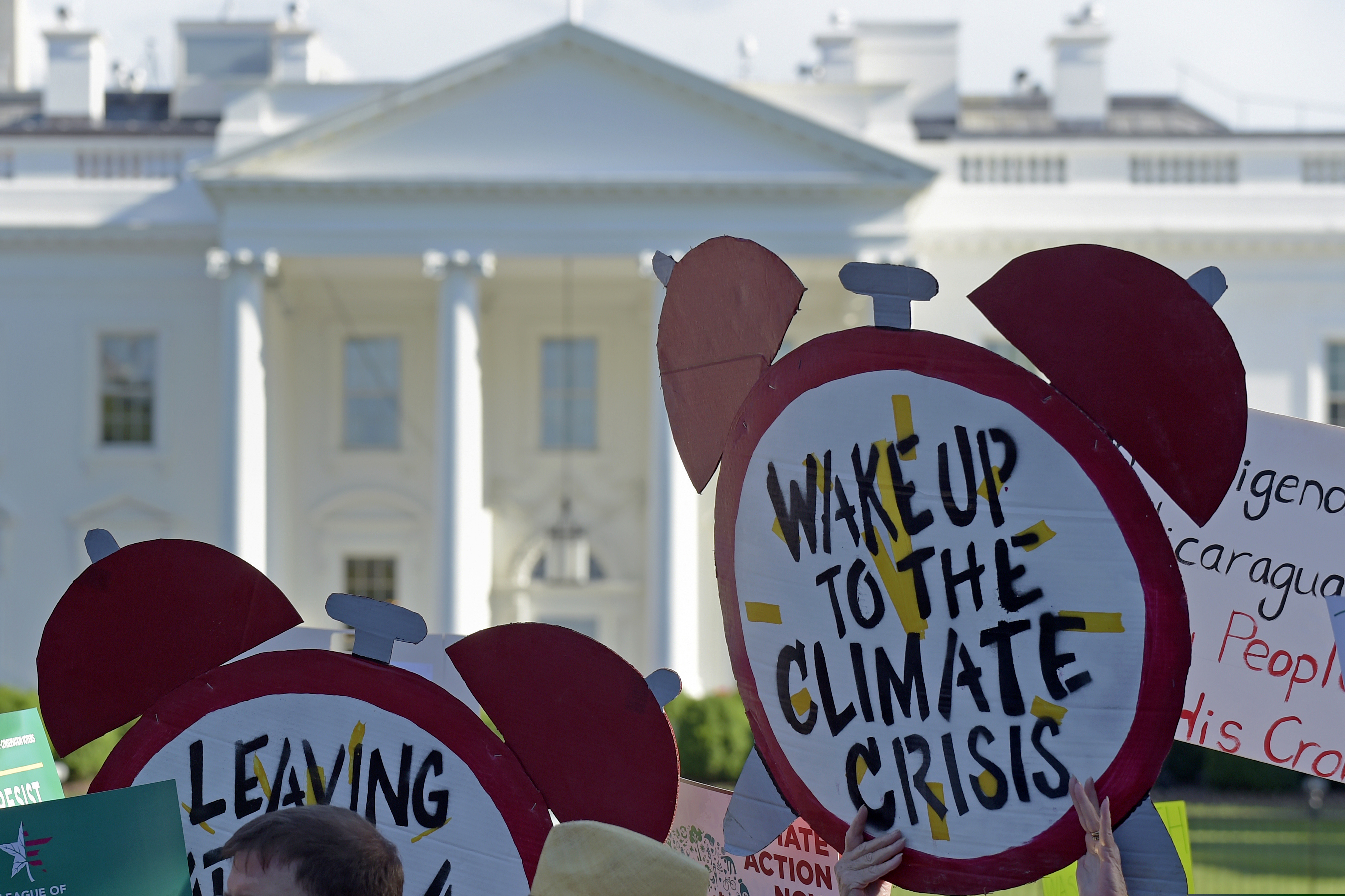 Protesters outside the White House in June 2017.