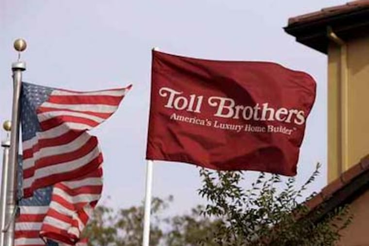 The Horsham-based luxury homebuilder Toll Bros. Inc. said Tuesday that its fourth-quarter profit had declined almost 70 percent. (File photo)