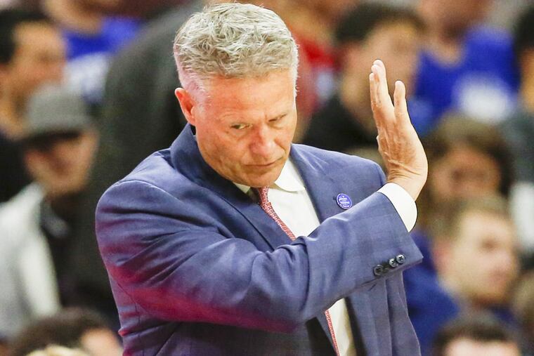 Philadelphia 76ers head coach Brett Brown.