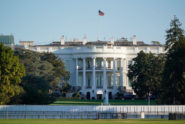 A view of the White House on Saturday.