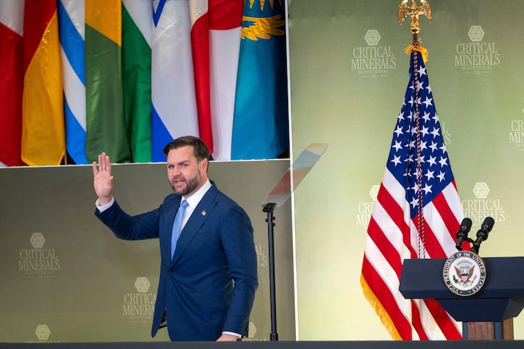 Vice President JD Vance steps away from the podium after speaking at the Critical Minerals Ministerial meeting at the State Department on Wednesday.