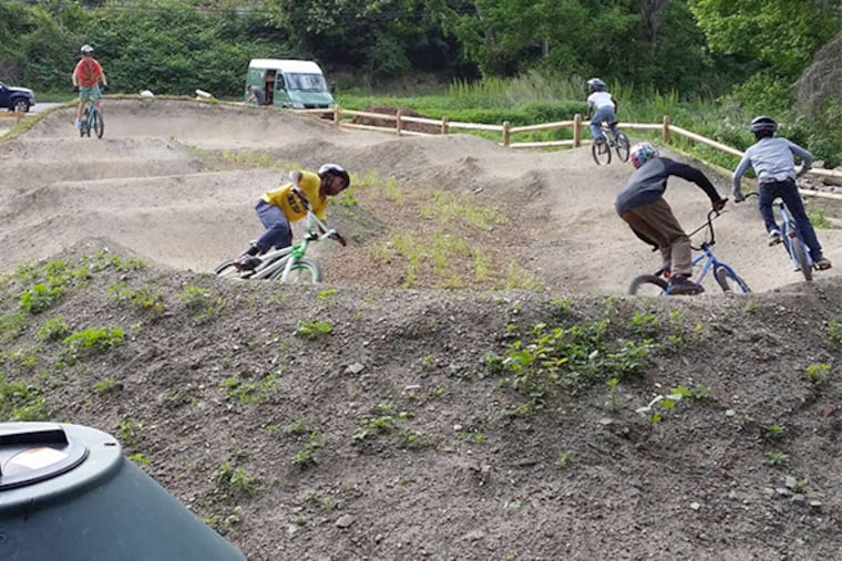 The city's first public pumptrack opened May 10 in West Philly. It's users are responsible for maintaining and cleaning the tracks.