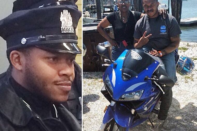 Colleagues of Philly police officer Robert Wilson III took to social media to memorialize the slain officer. @PPDMikeDuffy posted the photo at right, saying Fallen Officer Robert Wilson was a motorcycle rider and has attended Philly's Fallen Heroes Memorial Motorcycle Rides.
