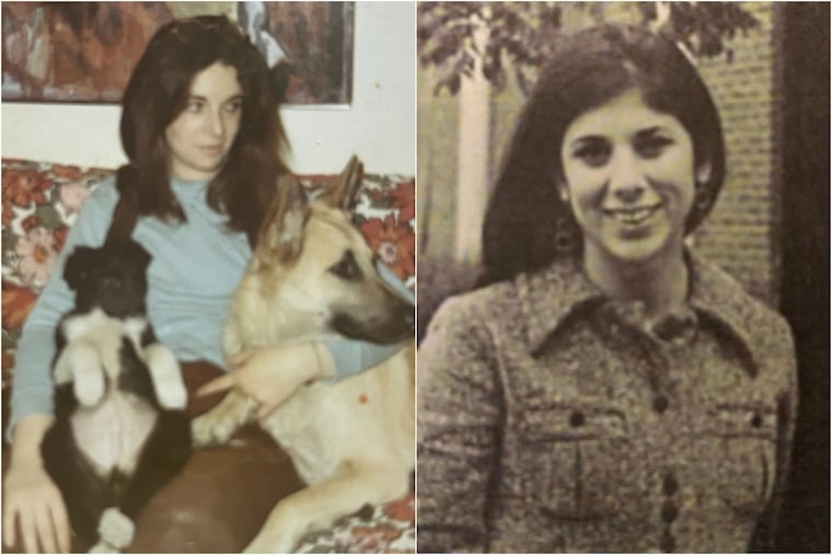 Susan Dannenberg, left, and Michele Mathes in 1971, five years after they met in the Delta Phi Epsilon sorority at Penn.