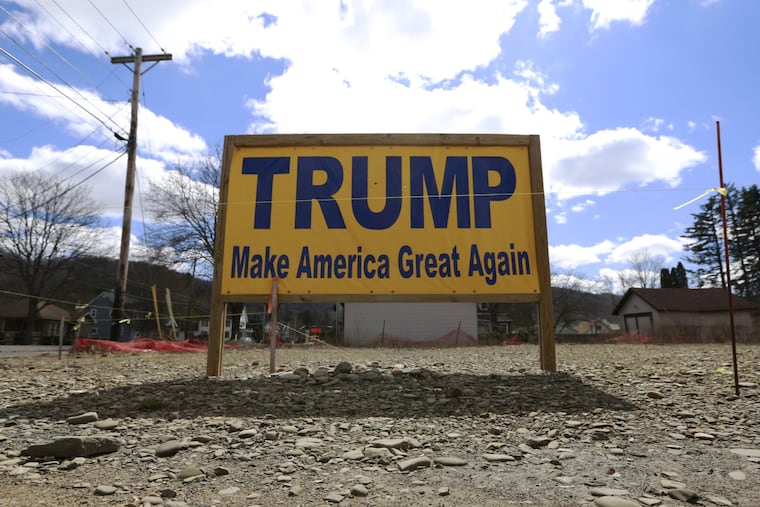 Trump signs remain in Potter County Wednesday March 29, 2017.