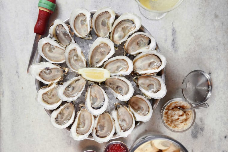 Wellfleet oysters on the half shell are pictured at Oyster House in Center City Philadelphia on Tuesday, Aug. 21, 2018. TIM TAI / Staff Photographer