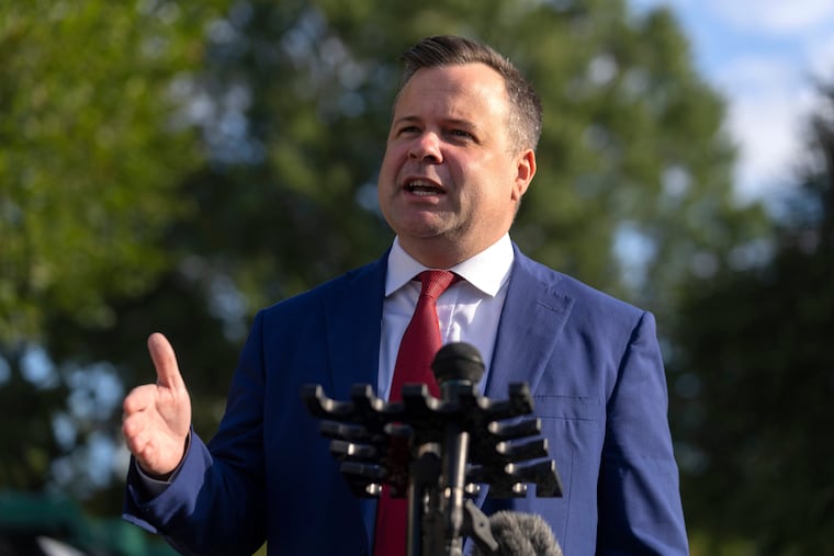 Federal housing finance regulator Bill Pulte speaks with reporters at the White House on Sept. 2, 2025.